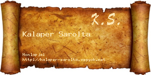Kalaper Sarolta névjegykártya